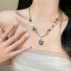 Collar de cuentas de mariposa de colores para mujer, combina con todo, sin color, diseño de nicho de alta gama, cadena de clavícula dulce, accesorios al por mayor