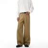 Pantalones Casuales Rectos Sueltos High-End Cleanfit de Algodón Puro A-Line Curvados para Hombre y Mujer, Primavera y Otoño 2025