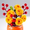 Decoración Artificial de Año Nuevo Fruta de Caqui Arreglo Floral Caqui Deseoso Fruta Roja Cubo de la Fortuna Adorno de Mesa para Sala de Estar Regalo de Bendición