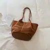 Bolso de mujer vintage de gran capacidad en color liso, nuevo bolso de hombro casual estilo coreano simple para el trabajo y los desplazamientos, de moda