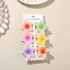 Plástico Dopamina Pinza Pequeña para el Cabello Flor Colorida Pinza para el Cabello Parte Trasera de la Cabeza Celebridad de Internet Exquisito Set de 6 Piezas Pinza de Tiburón