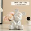 Suporte de Palitos de Cerâmica Urso Violento para Uso Doméstico, Caixa de Palitos Criativa Personalizada de Luxo Leve Estética de Ponta, Tubo de Armazenamento de Cotonetes, Item Decorativo