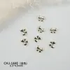 Accesorios de Aleación de Uñas de Moda Mini Moño de Metal Dorado y Plateado Tridimensional Versátil Decoraciones de Uñas Portátiles