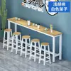 Mesa de Bar de Madera Maciza para Uso Doméstico, Ocio en Balcón, Cafetería de Té con Leche, Bar, Juego de Mesa Larga Estrecha y Sillas Montado en la Pared, Mesa Alta