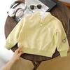 Moletom Infantil Primavera e Outono 2025 Nova Moda Roupa de Primavera para Crianças Maiores Tendência Top Street Camisa Básica Tendência
