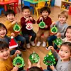 Decoraciones Navideñas No Tejidas Agitador Paquete de Material Hecho a Mano Regalos Navideños para Niños Colgantes para Árbol de Navidad