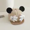 Gorra de Béisbol Suave con Visera para Bebé Estilo Japonés Otoño e Invierno Peluche Mickey Sombrero de Mano Giratorio Estilo Bebé 1-3 Años