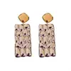 Pendientes de Pin Cuadrados Plegados de Varilla Metálica de Sentido Avanzado Plata Pendientes de Temperamento para Mujer Pendientes de Diseño de Moda Europea y Americana de Nicho