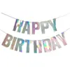 Nuevo Banner Creativo de Cumpleaños Colorido Brillante Láser Decoración de Fiesta Banner de Letras de Cumpleaños