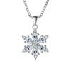 Colar de floco de neve da sorte em prata de lei S925 joias femininas moda temperamento pingente octogonal Flor de Neve fabricantes atacado à vista