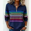 Suéter de Malha Cruzado Amazon Primavera e Outono Gola Alta Meio Zíper Moletom Quente de Inverno Roupas Femininas Impressão 3D