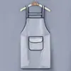 Nuevo delantal a prueba de aceite para cocina de mujer, delantal de cocina para el hogar, delantal transparente para ropa de trabajo para hombre, delantal de estilo occidental de moda de TPU alargado