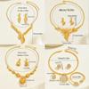 Collar Pendientes Juego de Joyería Popular para Mujer Transfronterizo Diseño Geométrico de Hoja Hueca con Diamantes Cadena Clavicular con Colgante para Mujer
