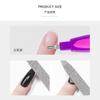 Ferramenta de Nail Art de Aço Inoxidável com Duas Pontas Garfo para Cutícula Grossa e Fina Lixa com Padrão Lixa Borracha Cabo com Proteção contra Poeira