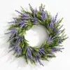 Guirlanda de folhagem de lavanda artificial de fabricante transfronteiriço, decoração de porta e janela de casa, guirlanda decorativa artificial festiva