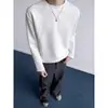 Nueva sudadera estilo americano de cuello pequeño, camiseta de manga larga para hombre, otoño, corte ajustado, deconstruida, resistente, patchwork, casual, capa base
