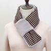 Cachecol Transfronteiriço Novo Outono e Inverno Curto Xadrez Houndstooth Pelúcia de Visão Quente e Versátil