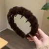 Diadema de Peluche Cálida con Estampado de Leopardo para Primavera y Verano, Diadema Esponjosa de Caña Alta con Dientes para Evitar que se Resbale, Accesorio para el Cabello para Salir