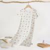 Camisola Infantil Yossi Feminina de Verão Fina Manga Curta Longa Pijama de Menina Classe A Floral Estilo Princesa Roupa de Casa