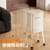 Papelera Alta para Sala de Estar y Cocina, Gran Capacidad, Sin Agacharse, Cubo para Limpiar Espacios Estrechos, Apariencia Elegante, con Tapa y Ruedas