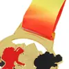 Medalhas Personalizadas Feitas de Liga de Zinco com Banho de Ouro e Pintura, Adequadas para Competições de Padrão Nacional, Eventos de Maratona e Trilhas de Cross-Country
