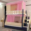 Cama trapezoidal para el hogar, cortina de cama de doble capa, integrada para sombrear, mosquitero trapezoidal para niños, a prueba de polvo, Cabaña