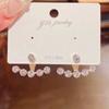 Pendientes de botón de plata s925 estilo Príncipe Wen con perla y pedrería, para mujer, de uso frontal y trasero, pendientes de temperamento, pendientes estilo celebridad