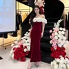 Vestido de Noche de Terciopelo de un Solo Hombro de Gama Alta 2026 Nuevo Estilo Sirena Adelgazante Vestido para Fiesta Anual Cumpleaños Anfitriona para Mujer