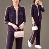 Traje Deportivo para Mujer Primavera y Otoño 2025 Nueva Moda Reductor de Edad Sudadera con Cuello Alto Ropa Casual para Correr Conjunto de Dos Piezas Moderno