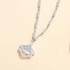 Collar de albaricoque en forma de abanico de plata esterlina de moda nacional original para mujer, cadena de clavícula con falda pequeña y colgante de ágata roja fritillaria