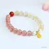 Pulseira de Cristal Natural Guan Yu para o Ano de Nascimento, Cinco Elementos Três Harmonias, Pulseira Complementar, Venda Quente ao Vivo Atacado S5030209