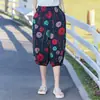 2024 Novos Shorts de Verão para Mães Calças Curtas de Algodão Artificial de Verão Calções de Algodão Seda Tamanho Grande Calças Casuais Femininas