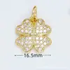 Ventas Directas de Fábrica, Al por Mayor en Stock, Collar Colgante Microincrustado de Cobre, Flor de Trébol de Cuatro Hojas Accesorios de Colgante Individual para Joyería DIY