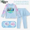 Roupa de Banho Infantil Coelho Judy Nick Conjunto de Duas Peças para Meninas Manga Longa Calça Longa Proteção Solar Secagem Rápida