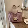 Bolsa de Lona de Grande Capacidade para Mulheres 2026 Nova Tendência Moda Primavera e Verão Casual Bolsa de Ombro para Aula e Trabalho Bolsa Tote