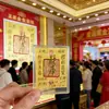 Pegatina Dorada Shuibei de Oro Puro para Teléfono Móvil para la Buena Suerte y la Prosperidad, Regalo para Eventos, Regalo de Empresa, Logo Personalizado