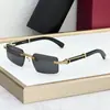 0485 Lujo Accesible Transfronterizo Moda Europea y Americana Gafas de Sol Cuadradas Sin Montura Kajia Ct Protección Solar para Vacaciones Versátiles Gafas de Sol para Hombres y Mujeres