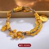 Al por mayor oro antiguo oro cinco emperadores dinero dios amarillo de la riqueza fructífero trenzado tejido Xizang pulsera cuerda joyería