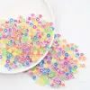 7*4mm 100 Piezas coloridas estrella luna flor cuentas sueltas diy pulsera de cuentas acrílicas