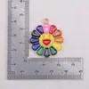 Venda Direta de Fábrica de Acessórios para Joias DIY Ecológicos de Liga Metálica com Gotejamento de Óleo: Pingentes de Rosto Sorridente Arco-Íris, Flor, Raio, Coração, Unicórnio
