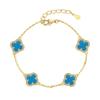 Pulseira de prata S925 nova ao vivo para mulheres, pulseira de trevo de quatro folhas de alta qualidade, pulseira de prata de quatro flores da moda Chanel