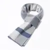 Cachecol de Lã Tricotado Novo Personalizado Cachecol Xadrez Masculino Cachecol de Lã Xadrez Quente da Moda para Homens
