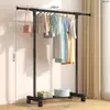 Perchero plegable simple personalizado de pie para dormitorio, perchador de ropa interior de una barra, tendedero de balcón