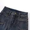 Jeans Americano Retrô com Barra Levemente Flare para Mulheres 2026 Primavera Novo Design Emagrecedor de Cintura Alta Calça Longa
