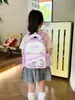 Mochila Escolar para Jardim de Infância Menina Fofa Grande Capacidade Bolsa de Ombro Duplo Transparente Estilo College Bolsa para Dor Mochila Estudantil Versátil