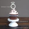 CTB032 Anillo de diamantes de plata para postres festivos, bodas, fiestas, mesa de postres, 6 piezas para decorar pasteles horneados
