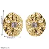 Brincos Pendentes Longos Geométricos de Disco Metálico com Diamantes Populares Transfronteiriços Estilo Minimalista Versátil Tendência