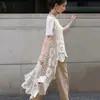 Chaleco Camisola de Ganchillo Personalizado para Mujer Vestido Largo Combinado con un Top de Punto Versátil sin Mangas Calado de Ganchillo