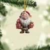 2025 Navidad Transfronteriza Acrílico Plano Papá Noel Dando Regalos Decoración de Coche Colgante Adornos para Árbol de Navidad