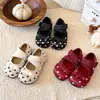 Zapatos de Cuero para Niñas 2026 Nuevos Lindos Suela Suave Zapatos de Princesa de Lunares Tela Suave Resistentes al Desgaste Velcro Zapatos para Niños